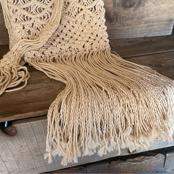 Vintage Macramé Boho Hippie Shoulder Bag Cross-body🌻 ☮️ - Picture 6 of 13